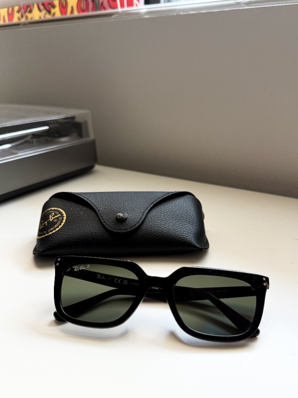 Ray-Ban Black Frame Green Lens Sunglasses